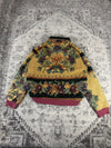 Veste en tapisserie design unique vintage fait main upcyclé retravaillé tissé taille L n•726