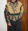 Veste en tapisserie design unique vintage fait main upcyclé retravaillé tissé taille L n•726