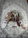 Veste en tapisserie design unique vintage fait main upcyclé retravaillé tissé taille L