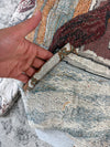 Veste en tapisserie design unique vintage fait main upcyclé retravaillé tissé taille L