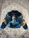 Veste en tapisserie design unique vintage fait main upcyclé retravaillé tissé taille L n•729