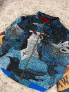 Veste en tapisserie design unique vintage fait main upcyclé retravaillé tissé taille L n•729