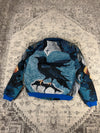 Veste en tapisserie design unique vintage fait main upcyclé retravaillé tissé taille L n•729