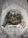 Veste en tapisserie design unique vintage fait main upcyclé retravaillé tissé taille L n•730