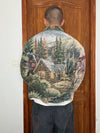 Veste en tapisserie design unique vintage fait main upcyclé retravaillé tissé taille L n•730