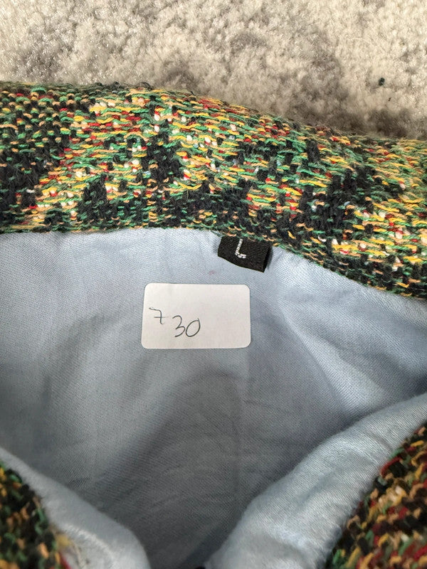 Veste en tapisserie design unique vintage fait main upcyclé retravaillé tissé taille L n•730
