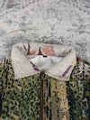 Veste en tapisserie design unique vintage fait main upcyclé retravaillé tissé taille L n•731