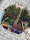 Veste en tapisserie design unique vintage fait main upcyclé retravaillé tissé taille L n•731