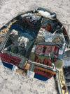 Veste en tapisserie design unique vintage fait main upcyclé retravaillé tissé taille L n•732