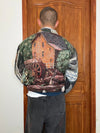Veste en tapisserie design unique vintage fait main upcyclé retravaillé tissé taille L n•732