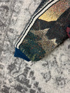Veste en tapisserie design unique vintage fait main upcyclé retravaillé tissé taille L n•732