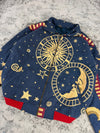 Veste en tapisserie design unique vintage fait main upcyclé retravaillé tissé taille L n•733