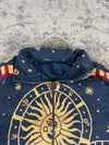 Veste en tapisserie design unique vintage fait main upcyclé retravaillé tissé taille L n•733