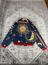 Veste en tapisserie design unique vintage fait main upcyclé retravaillé tissé taille L n•733