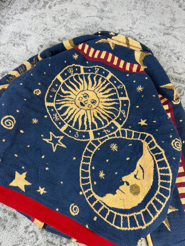 Veste en tapisserie design unique vintage fait main upcyclé retravaillé tissé taille L n•733