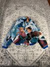 Veste en tapisserie design unique vintage fait main upcyclé retravaillé tissé taille L n•734
