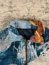 Veste en tapisserie design unique vintage fait main upcyclé retravaillé tissé taille L n•734