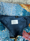 Veste en tapisserie design unique vintage fait main upcyclé retravaillé tissé taille L n•734