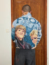 Veste en tapisserie design unique vintage fait main upcyclé retravaillé tissé taille L n•734