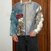 Veste en tapisserie design unique vintage fait main upcyclé retravaillé tissé taille L n•735