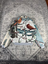 Veste en tapisserie design unique vintage fait main upcyclé retravaillé tissé taille L n•735