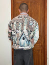 Veste en tapisserie design unique vintage fait main upcyclé retravaillé tissé taille L n•736