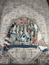 Veste en tapisserie design unique vintage fait main upcyclé retravaillé tissé taille L n•736