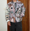 Veste en tapisserie design unique vintage fait main upcyclé retravaillé tissé taille L n•736