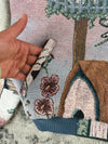 Veste en tapisserie design unique vintage fait main upcyclé retravaillé tissé taille L n•736