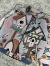 Veste en tapisserie design unique vintage fait main upcyclé retravaillé tissé taille L n•736