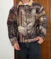 Veste en tapisserie design unique vintage fait main upcyclé retravaillé tissé taille L n•737