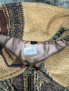 Veste en tapisserie design unique vintage fait main upcyclé retravaillé tissé taille L n•737
