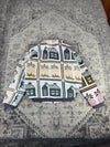 Veste en tapisserie design unique vintage fait main upcyclé retravaillé tissé taille L n•740