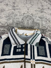 Veste en tapisserie design unique vintage fait main upcyclé retravaillé tissé taille L n•740