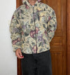 Veste en tapisserie design unique vintage fait main upcyclé retravaillé tissé taille XL n•741