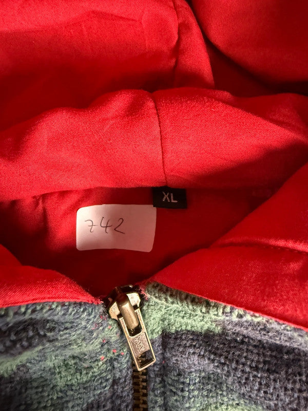 Veste en tapisserie design unique vintage fait main upcyclé retravaillé tissé taille XL n•742