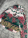 Veste en tapisserie design unique vintage fait main upcyclé retravaillé tissé taille XL n•743