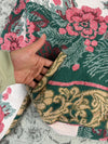 Veste en tapisserie design unique vintage fait main upcyclé retravaillé tissé taille XL n•743