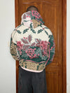 Veste en tapisserie design unique vintage fait main upcyclé retravaillé tissé taille XL n•743