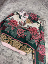 Veste en tapisserie design unique vintage fait main upcyclé retravaillé tissé taille XL n•743