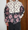 Veste en tapisserie design unique vintage fait main upcyclé retravaillé tissé taille XL n•744