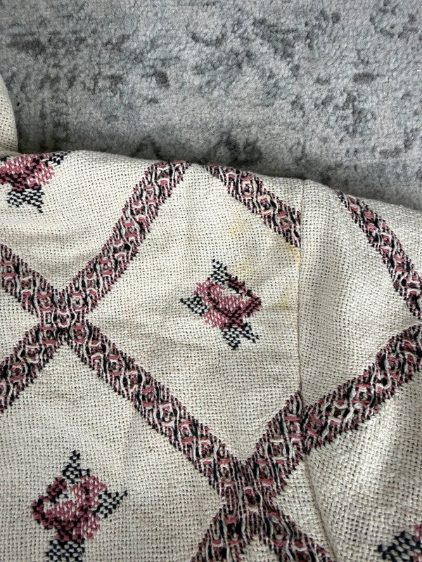 Veste en tapisserie design unique vintage fait main upcyclé retravaillé tissé taille XL n•744