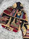 Veste en tapisserie design unique vintage fait main upcyclé retravaillé tissé taille XL n•745