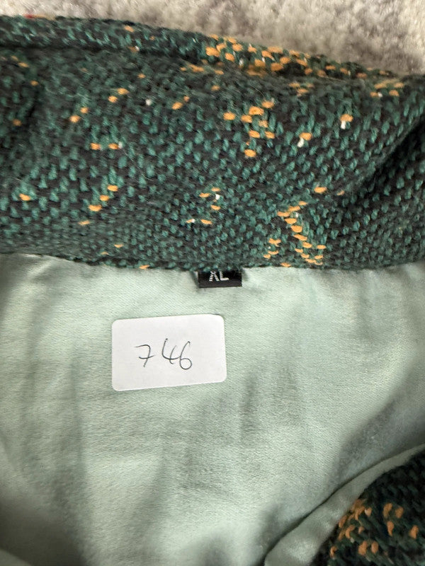 Veste en tapisserie design unique vintage fait main upcyclé retravaillé tissé taille XL n•746