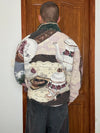 Veste en tapisserie design unique vintage fait main upcyclé retravaillé tissé taille XL n•746