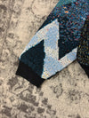 Veste en tapisserie design unique vintage fait main upcyclé retravaillé tissé taille XL n•748