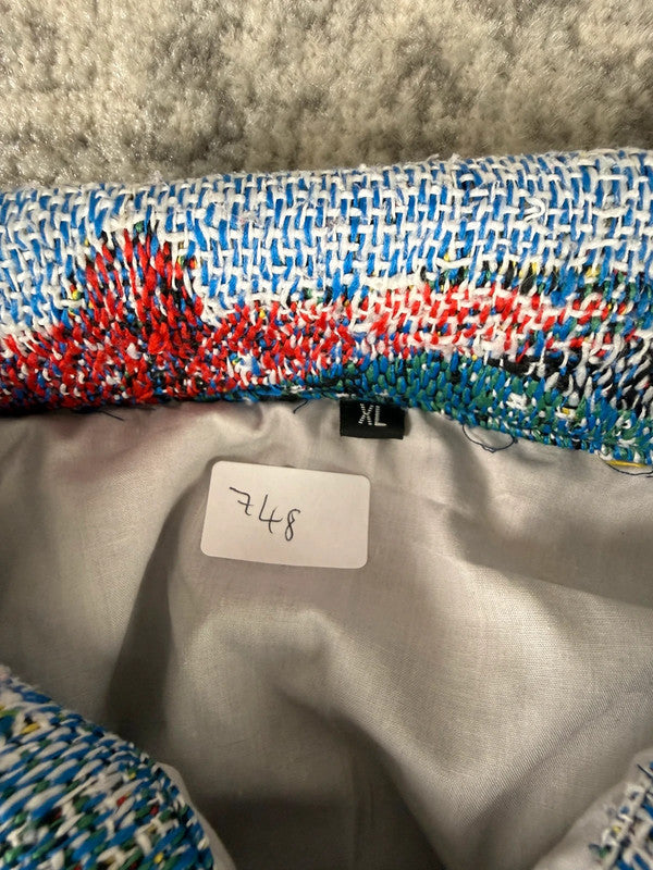 Veste en tapisserie design unique vintage fait main upcyclé retravaillé tissé taille XL n•748
