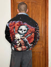 Veste en tapisserie design unique vintage fait main upcyclé retravaillé tissé taille XL n•751