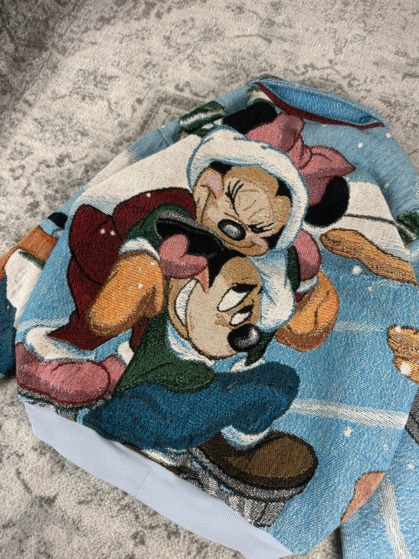 Veste en tapisserie design unique vintage fait main upcyclé retravaillé tissé taille XL n•753