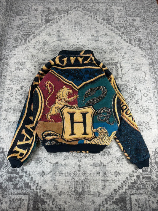 Veste en tapisserie design unique vintage fait main upcyclé retravaillé tissé taille XL n•754